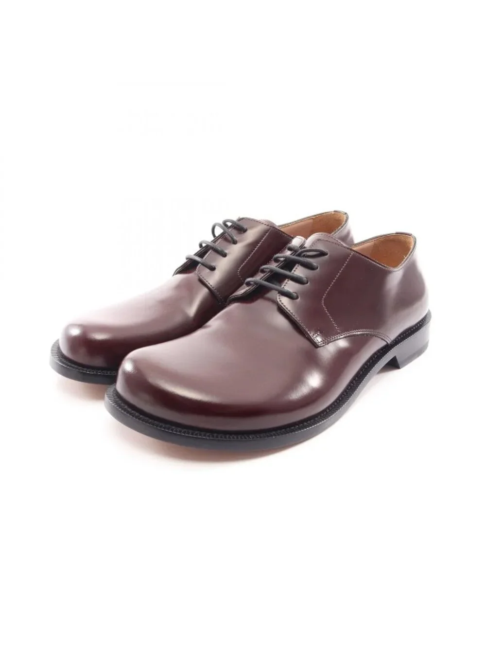 Loewe Dress Shoes Campo Derby Burgundy Leather